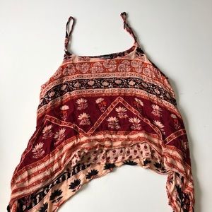 Boho print crop top